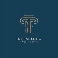 Initial letter SF pillar logo, law firm logo design inspiration vector