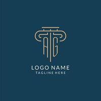 Initial letter AG pillar logo, law firm logo design inspiration vector