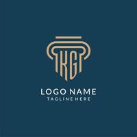 Initial KG pillar logo style, luxury modern lawyer legal law firm logo design vector