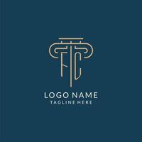 Initial letter FC pillar logo, law firm logo design inspiration vector