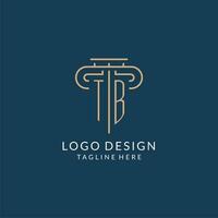 Initial letter TB pillar logo, law firm logo design inspiration vector