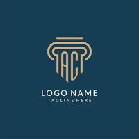 Initial AC pillar logo style, luxury modern lawyer legal law firm logo design vector