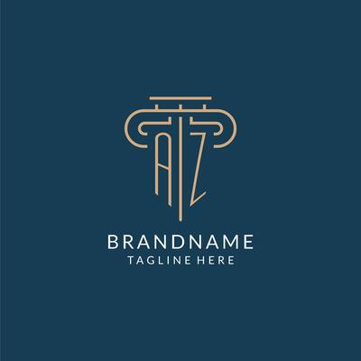 Initial letter AZ pillar logo, law firm logo design inspiration