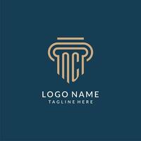 Initial NC pillar logo style, luxury modern lawyer legal law firm logo design vector