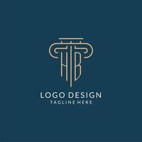 inicial letra media pensión pilar logo, ley firma logo diseño inspiración vector