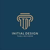 Initial ID pillar logo style, luxury modern lawyer legal law firm logo design vector