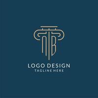 Initial letter NB pillar logo, law firm logo design inspiration vector
