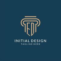 Initial ED pillar logo style, luxury modern lawyer legal law firm logo design vector