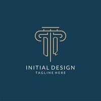 Initial letter DQ pillar logo, law firm logo design inspiration vector