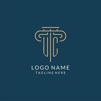 Initial letter UC pillar logo, law firm logo design inspiration vector