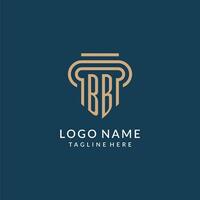 Initial BB pillar logo style, luxury modern lawyer legal law firm logo design vector