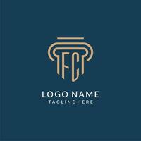 Initial FC pillar logo style, luxury modern lawyer legal law firm logo design vector