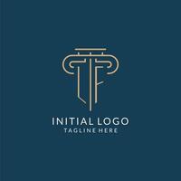 Initial letter LF pillar logo, law firm logo design inspiration vector