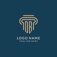 Initial DB pillar logo style, luxury modern lawyer legal law firm logo design vector