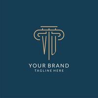 Initial letter VU pillar logo, law firm logo design inspiration vector