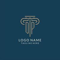 Initial letter DP pillar logo, law firm logo design inspiration vector