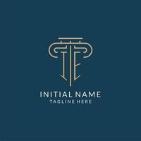 Initial letter IE pillar logo, law firm logo design inspiration vector