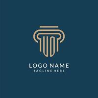 inicial uo pilar logo estilo, lujo moderno abogado legal ley firma logo diseño vector