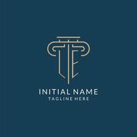 Initial letter LE pillar logo, law firm logo design inspiration vector