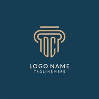Initial DC pillar logo style, luxury modern lawyer legal law firm logo design vector