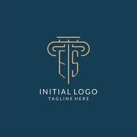 Initial letter ES pillar logo, law firm logo design inspiration vector