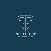 Initial letter GS pillar logo, law firm logo design inspiration vector