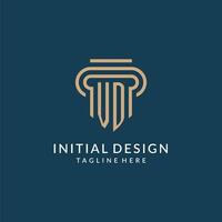 Initial VD pillar logo style, luxury modern lawyer legal law firm logo design vector