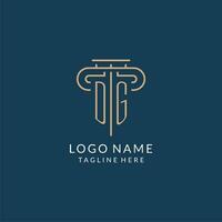 Initial letter DG pillar logo, law firm logo design inspiration vector