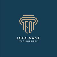 Initial EO pillar logo style, luxury modern lawyer legal law firm logo design vector