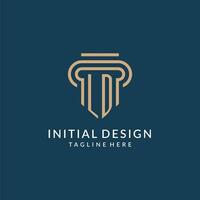 Initial LD pillar logo style, luxury modern lawyer legal law firm logo design vector