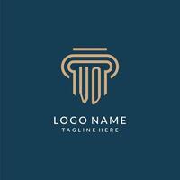 Initial VO pillar logo style, luxury modern lawyer legal law firm logo design vector