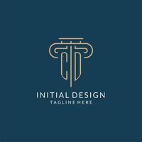 Initial letter CD pillar logo, law firm logo design inspiration vector