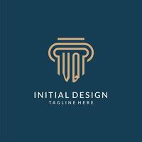 Initial VQ pillar logo style, luxury modern lawyer legal law firm logo design vector