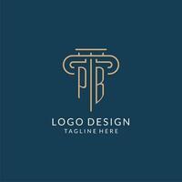 Initial letter PB pillar logo, law firm logo design inspiration vector