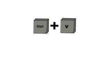 Animation of the CTRL key and V key on the keyboard video