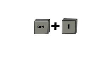 Animation of the CTRL key and I key on the keyboard video