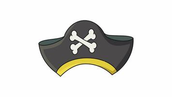Animation forms a moving pirate hat icon video