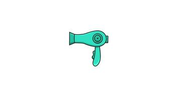 animated video of a moving hairdryer icon