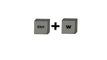 animazione di il forma di il ctrl chiave e w chiave su il tastiera video