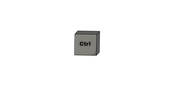 Animation of the shape of the CTRL key on the keyboard video