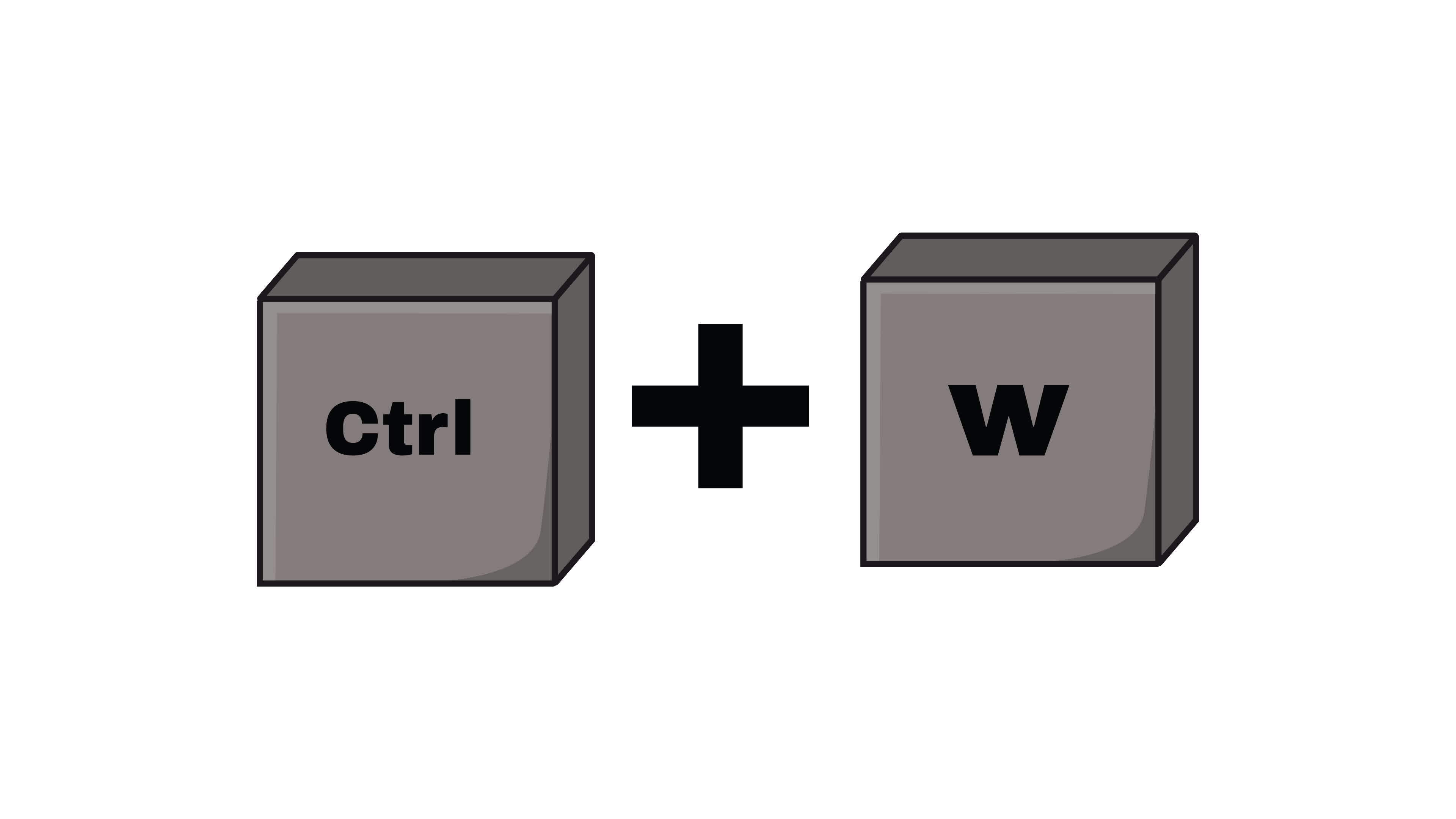 animated video forms the CTRL key and the W key 31392012 Stock Video at