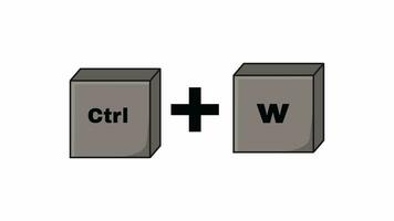 geanimeerd video vormen de ctrl sleutel en de w sleutel