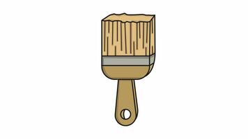 Animation forms a paint brush icon video