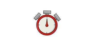 Animated video forms a stop watch icon
