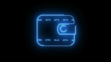 Animated wallet icon with neon saber effect video