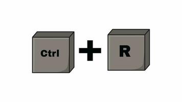 animado vídeo formulários a ctrl chave e a r chave video