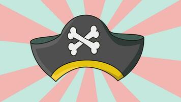 Animated pirate hat icon with rotating background video