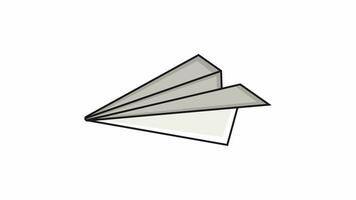 animation forming a paper airplane icon video