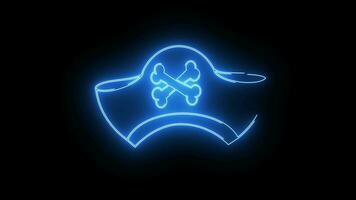 Animated icon in the shape of a pirate hat with a neon saber effect video