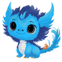 fofa azul Dragão png